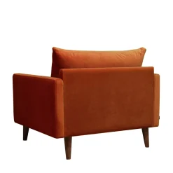 Drawer VILLABON Fauteuil XL en velours pieds bois foncé