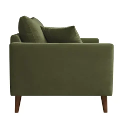 Drawer VILLABON Fauteuil XL en velours pieds bois foncé