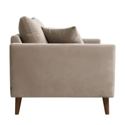 Drawer VILLABON Fauteuil XL en velours pieds bois foncé