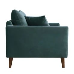 Drawer VILLABON Fauteuil XL en velours pieds bois foncé