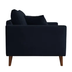 Drawer VILLABON Fauteuil XL en velours pieds bois foncé