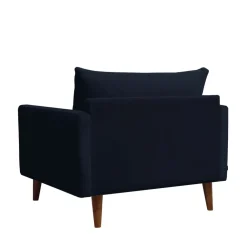 Drawer VILLABON Fauteuil XL en velours pieds bois foncé