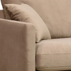 Drawer VILLABON Fauteuil XL en velours pieds bois foncé
