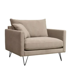 Drawer VILLABON Fauteuil XL en velours pieds épingles noirs