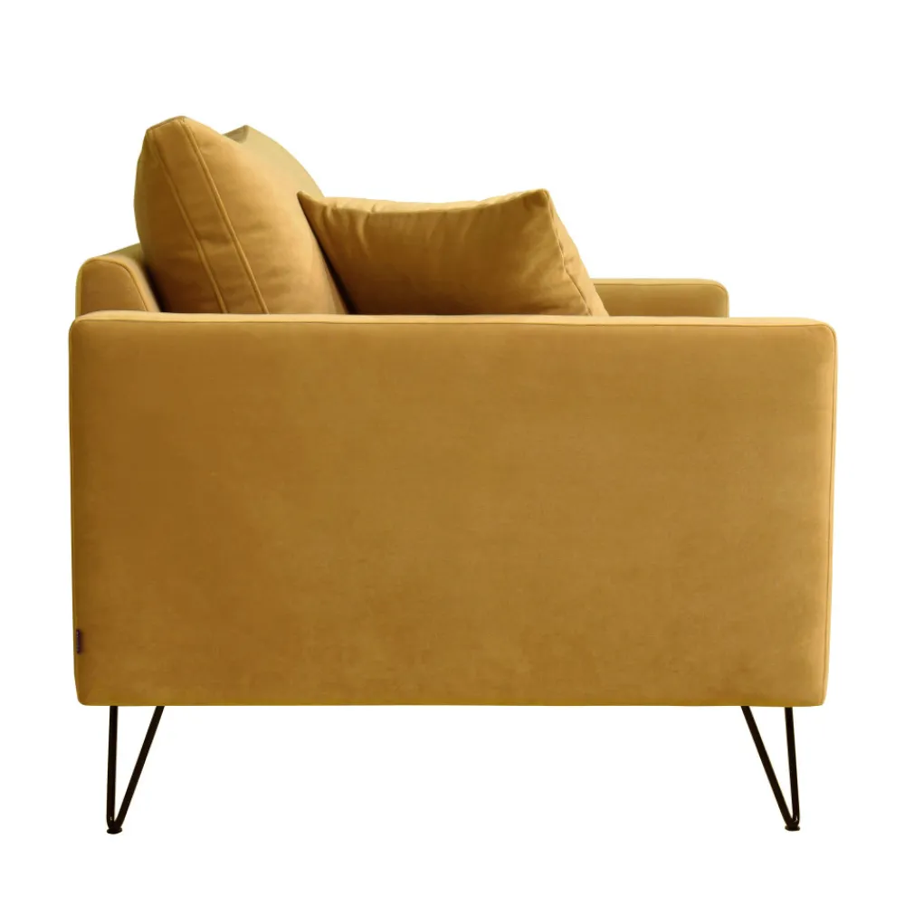 Drawer VILLABON Fauteuil XL en velours pieds épingles noirs