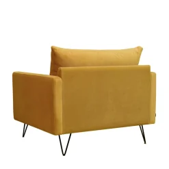Drawer VILLABON Fauteuil XL en velours pieds épingles noirs