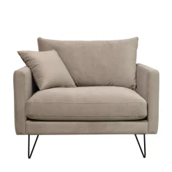 Drawer VILLABON Fauteuil XL en velours pieds épingles noirs