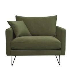Drawer VILLABON Fauteuil XL en velours pieds épingles noirs