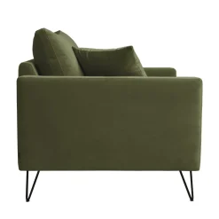 Drawer VILLABON Fauteuil XL en velours pieds épingles noirs