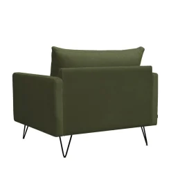 Drawer VILLABON Fauteuil XL en velours pieds épingles noirs
