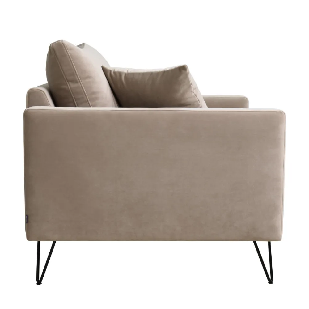 Drawer VILLABON Fauteuil XL en velours pieds épingles noirs