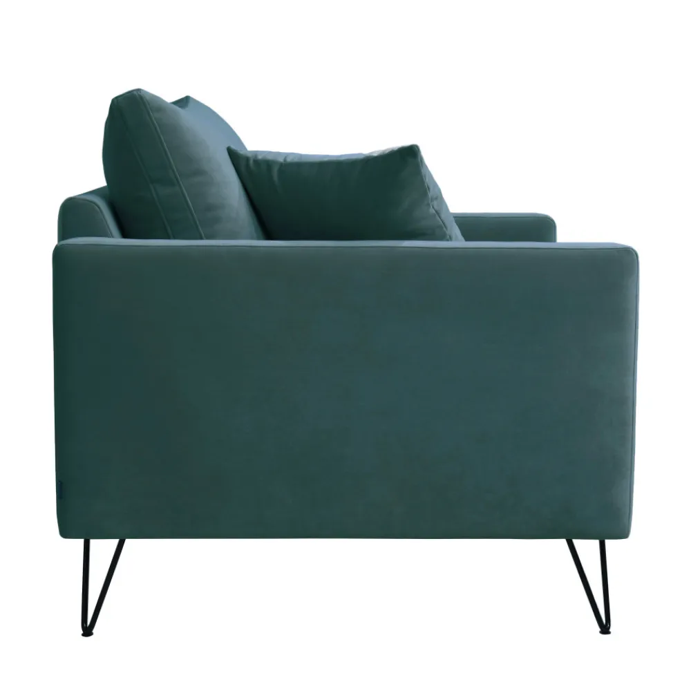 Drawer VILLABON Fauteuil XL en velours pieds épingles noirs