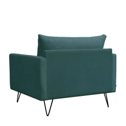 Drawer VILLABON Fauteuil XL en velours pieds épingles noirs