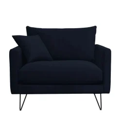 Drawer VILLABON Fauteuil XL en velours pieds épingles noirs