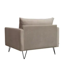 Drawer VILLABON Fauteuil XL en velours pieds épingles noirs