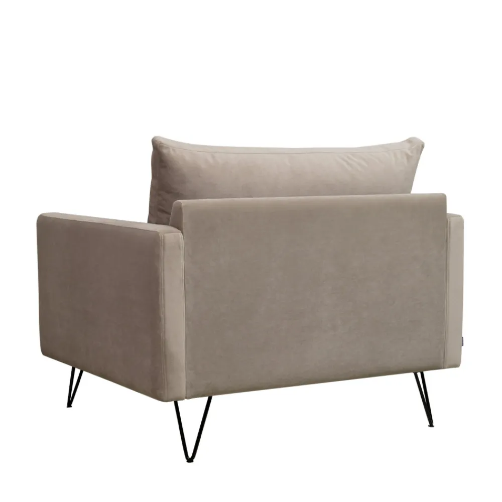 Drawer VILLABON Fauteuil XL en velours pieds épingles noirs