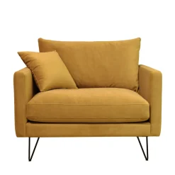 Drawer VILLABON Fauteuil XL en velours pieds épingles noirs