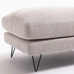 Drawer VILLABON Pouf en tissu pieds épingles noirs