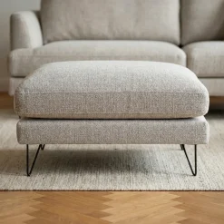 Drawer VILLABON Pouf en tissu pieds épingles noirs