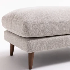 Drawer VILLABON Pouf en tissu pieds bois foncé