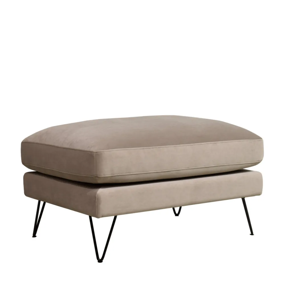 Drawer VILLABON Pouf en velours pieds épingles noirs