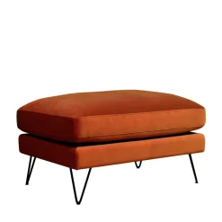 Drawer VILLABON Pouf en velours pieds épingles noirs