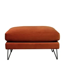 Drawer VILLABON Pouf en velours pieds épingles noirs