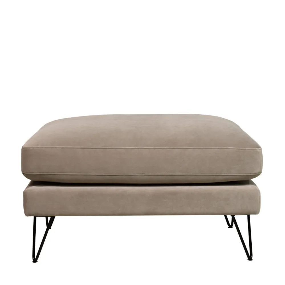 Drawer VILLABON Pouf en velours pieds épingles noirs