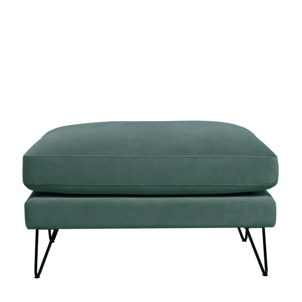 Drawer VILLABON Pouf en velours pieds épingles noirs
