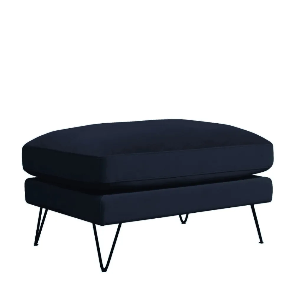 Drawer VILLABON Pouf en velours pieds épingles noirs