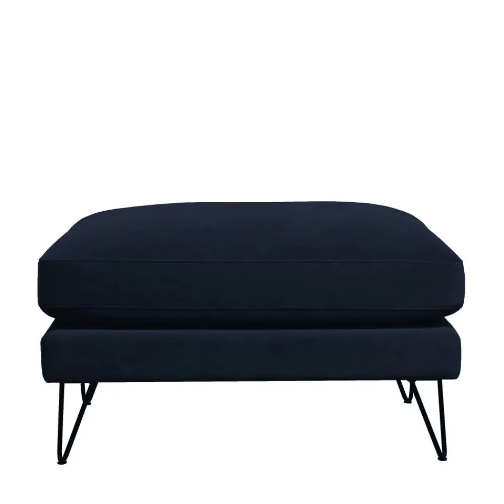 Drawer VILLABON Pouf en velours pieds épingles noirs