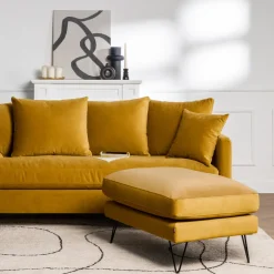 Drawer VILLABON Pouf en velours pieds épingles noirs