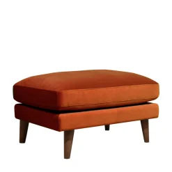Drawer VILLABON Pouf en velours pieds bois foncé