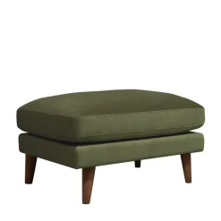 Drawer VILLABON Pouf en velours pieds bois foncé