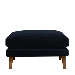 Drawer VILLABON Pouf en velours pieds bois foncé