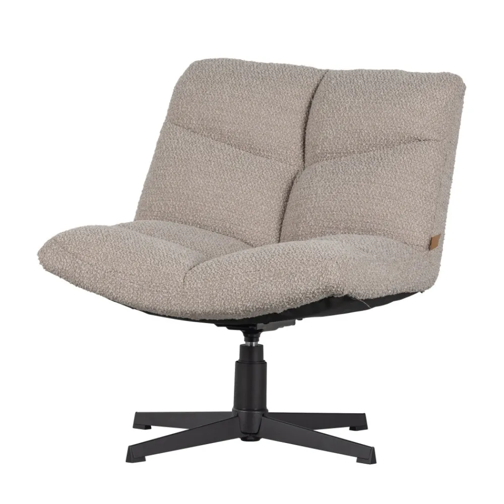 Woood VINNY Fauteuil pivotant en tissu bouclette