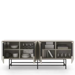 No name VINTARA Buffet 4 portes en bois et métal L200cm