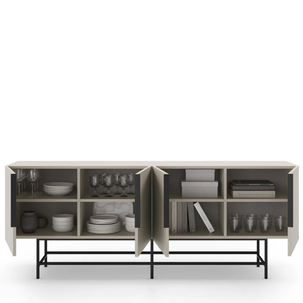 No name VINTARA Buffet 4 portes en bois et métal L200cm