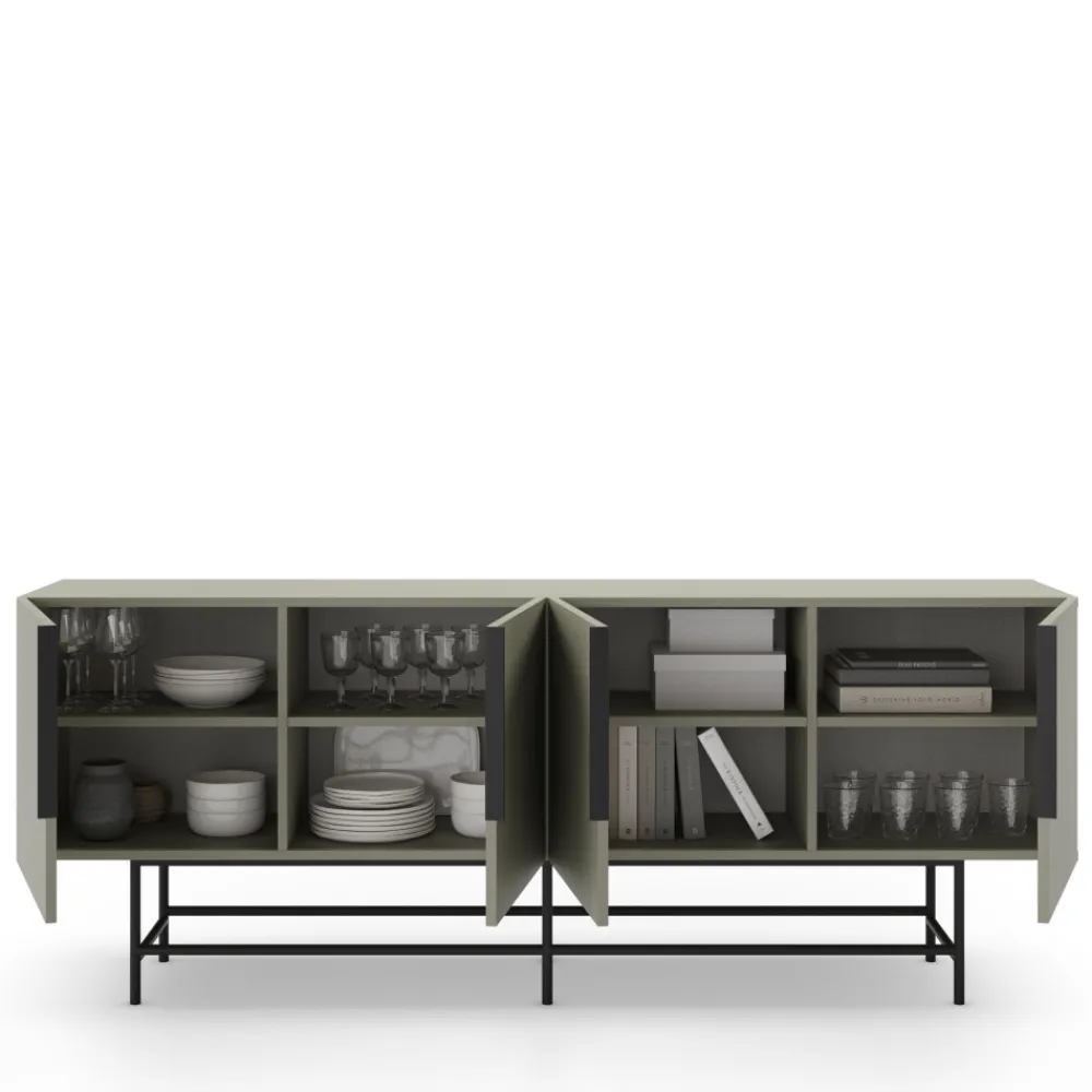 No name VINTARA Buffet 4 portes en bois et métal L200cm