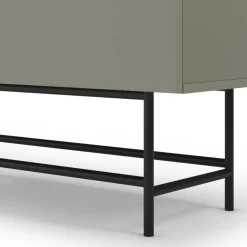 No name VINTARA Buffet haut 4 portes en bois et métal H128cm