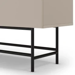 No name VINTARA Buffet haut 4 portes en bois et métal H128cm