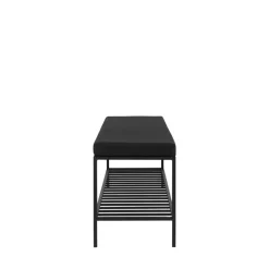 House Nordic VITA Banc en tissu et métal avec étagère L100cm