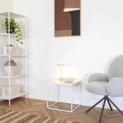 House Nordic VITA Table d'appoint en bois et métal blanc