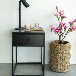 House Nordic VITA Table de chevet avec tiroir en bois et métal