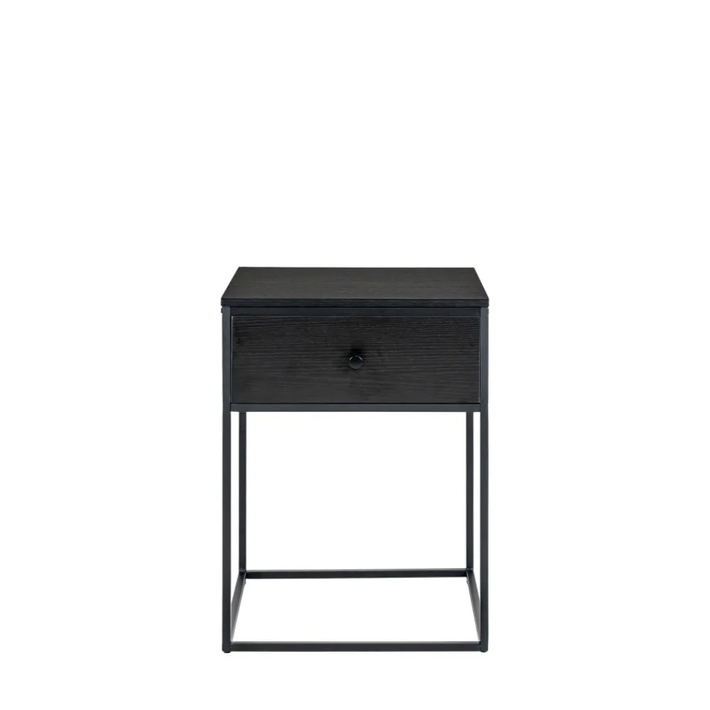 House Nordic VITA Table de chevet avec tiroir en bois et métal