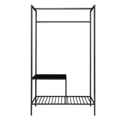 House Nordic VITA Vestiaire d’entrée en bois et métal avec 2 étagères