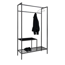 House Nordic VITA Vestiaire d’entrée en bois et métal avec 2 étagères