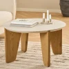 Drawer VIVO Table basse ronde en effet travertin ø80cm