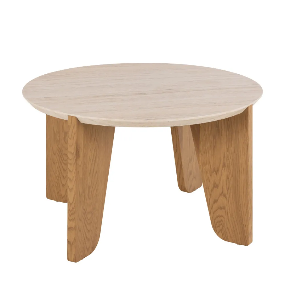 Drawer VIVO Table basse ronde en effet travertin ø80cm