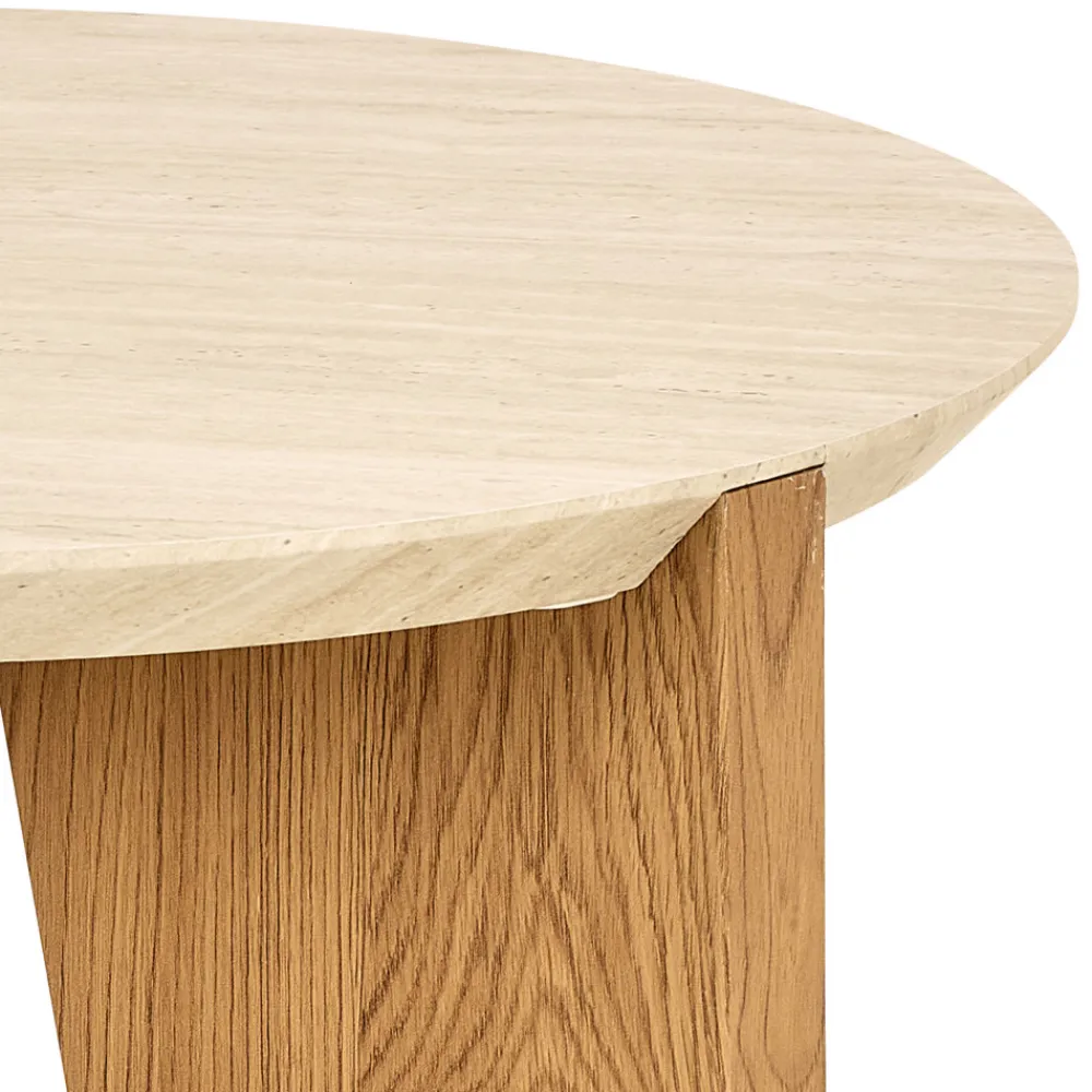 Drawer VIVO Table d'appoint ronde en effet travertin ø50cm